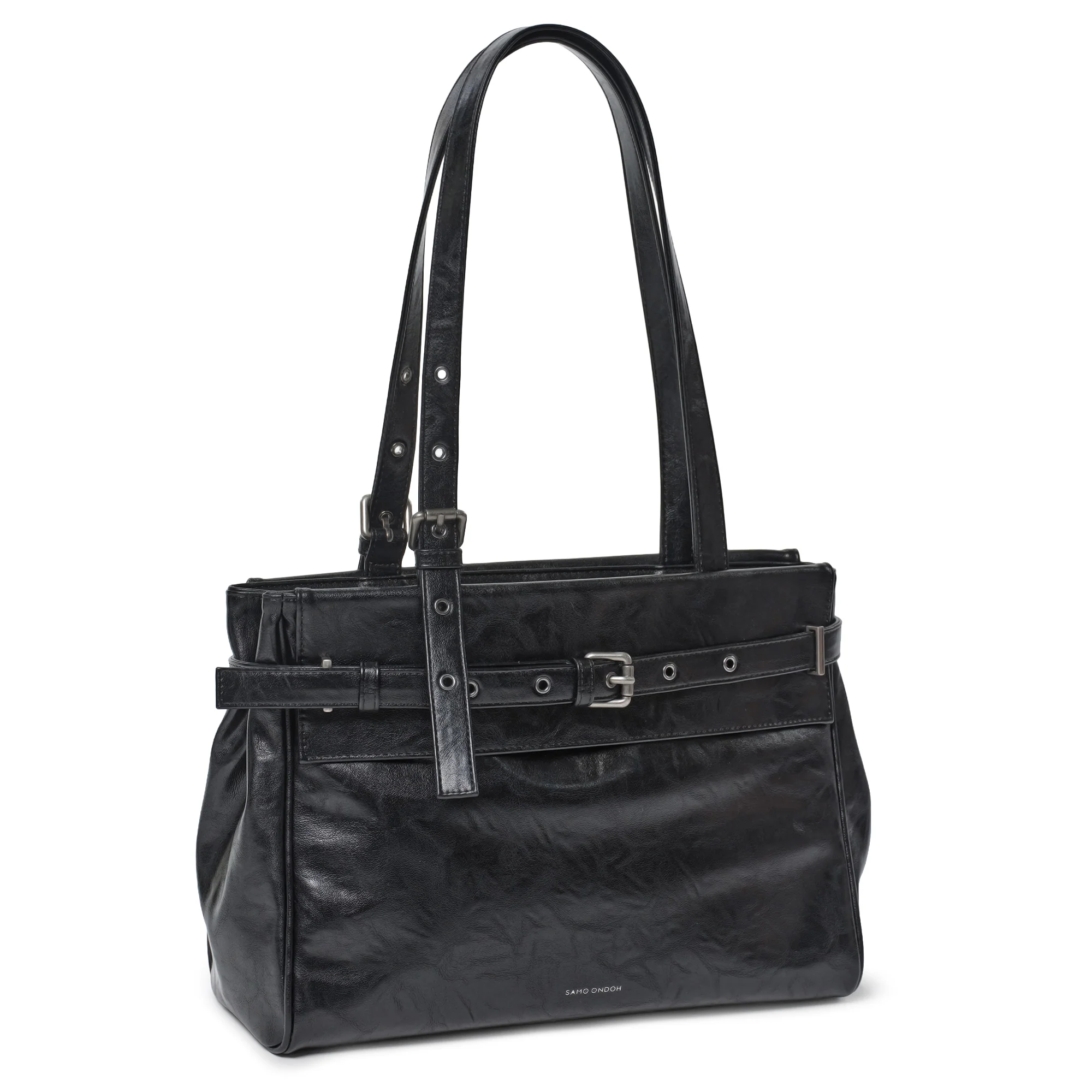 (restock soon) belt flap bag M baked black - Image 3