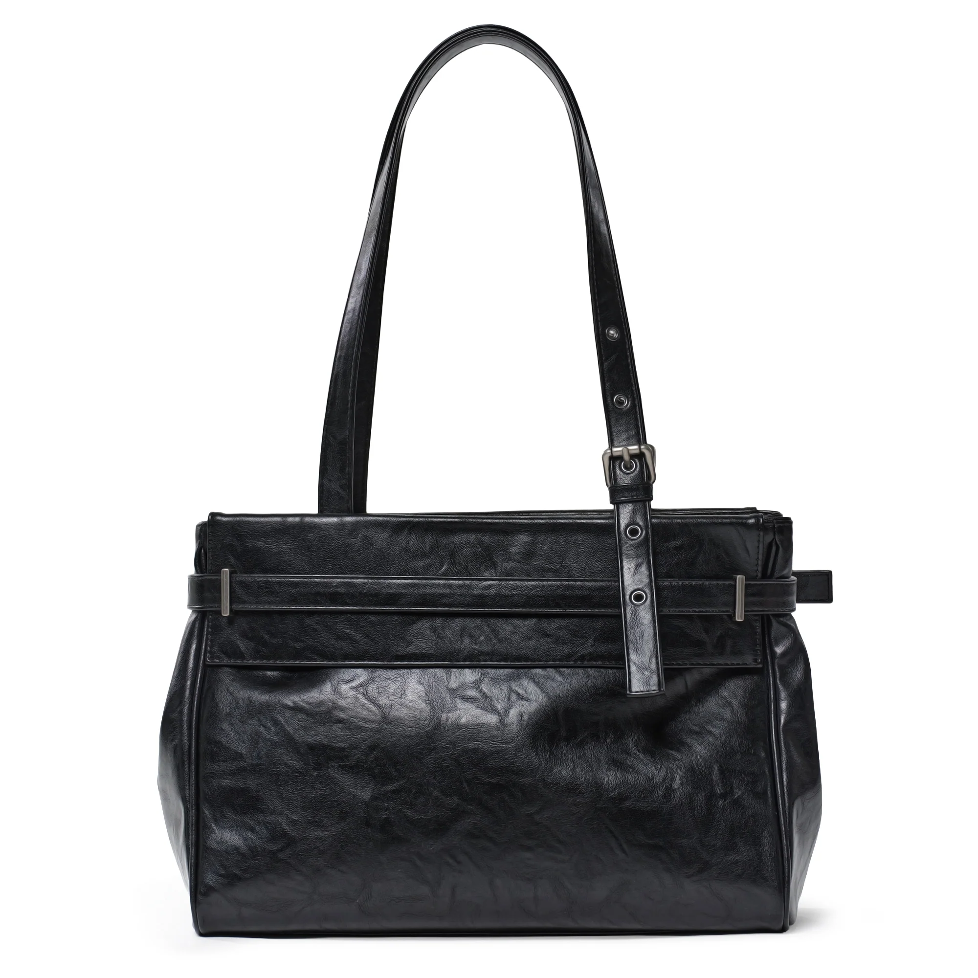 (restock soon) belt flap bag M baked black - Image 4