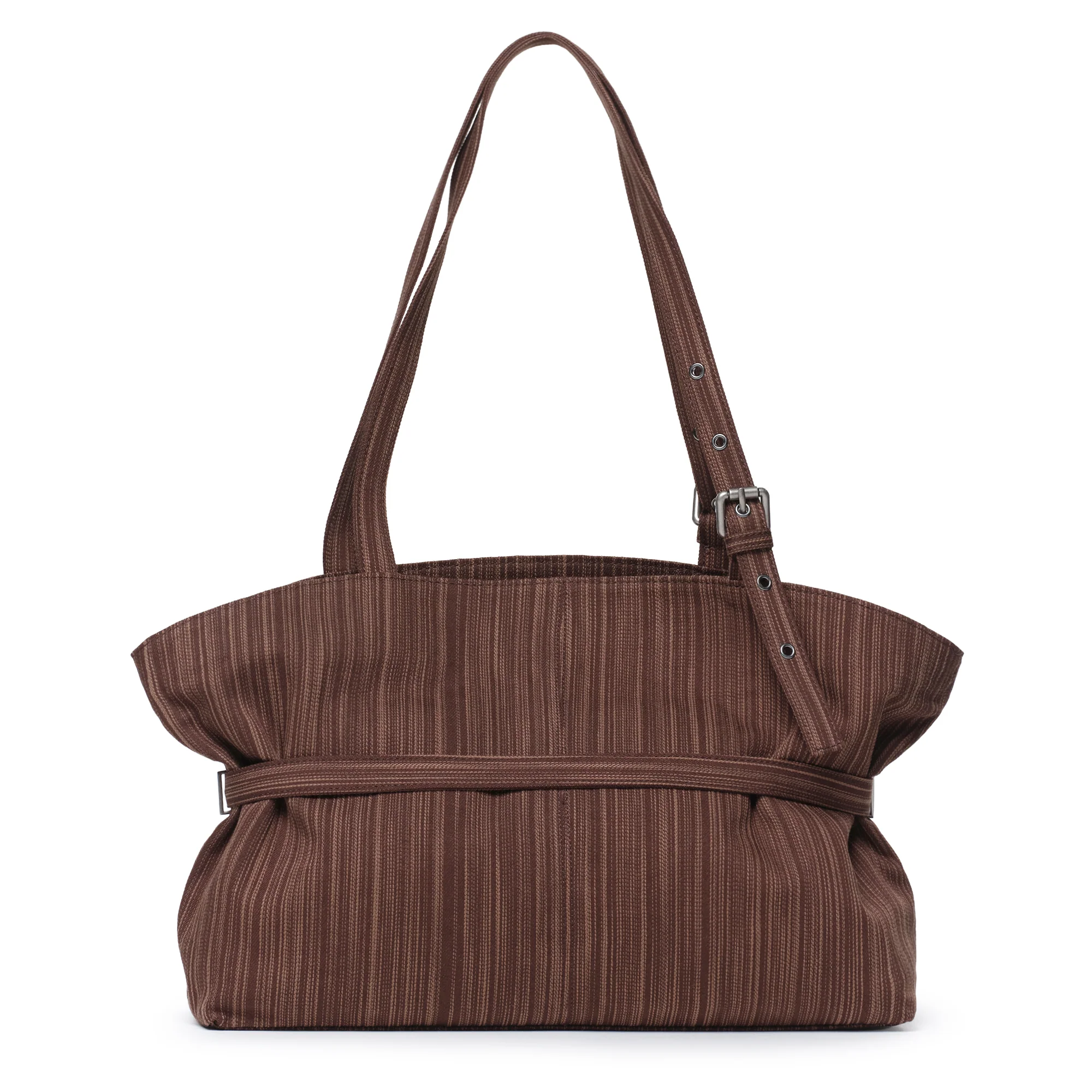 le belt bag L stripe brown - Image 3