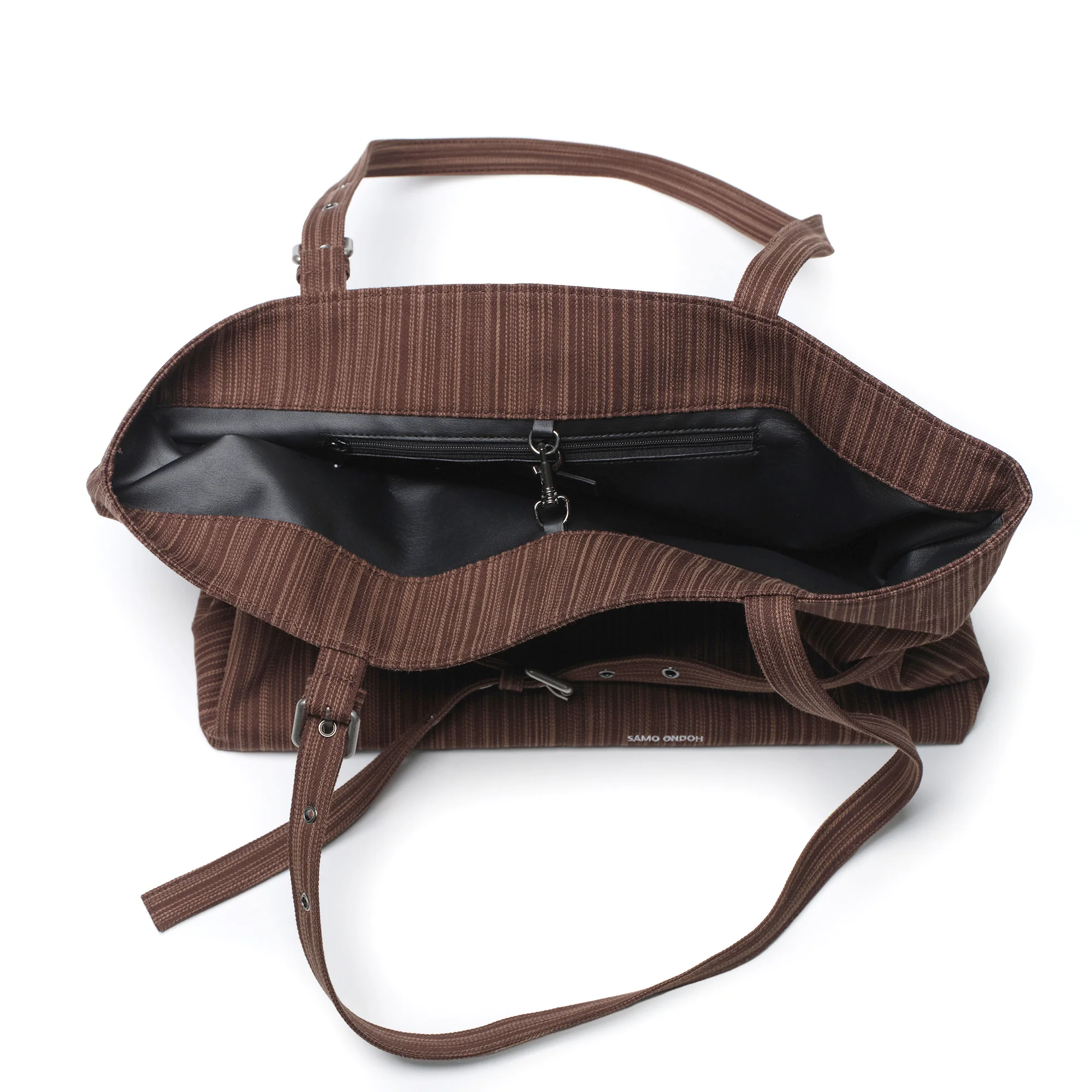 le belt bag L stripe brown - Image 4