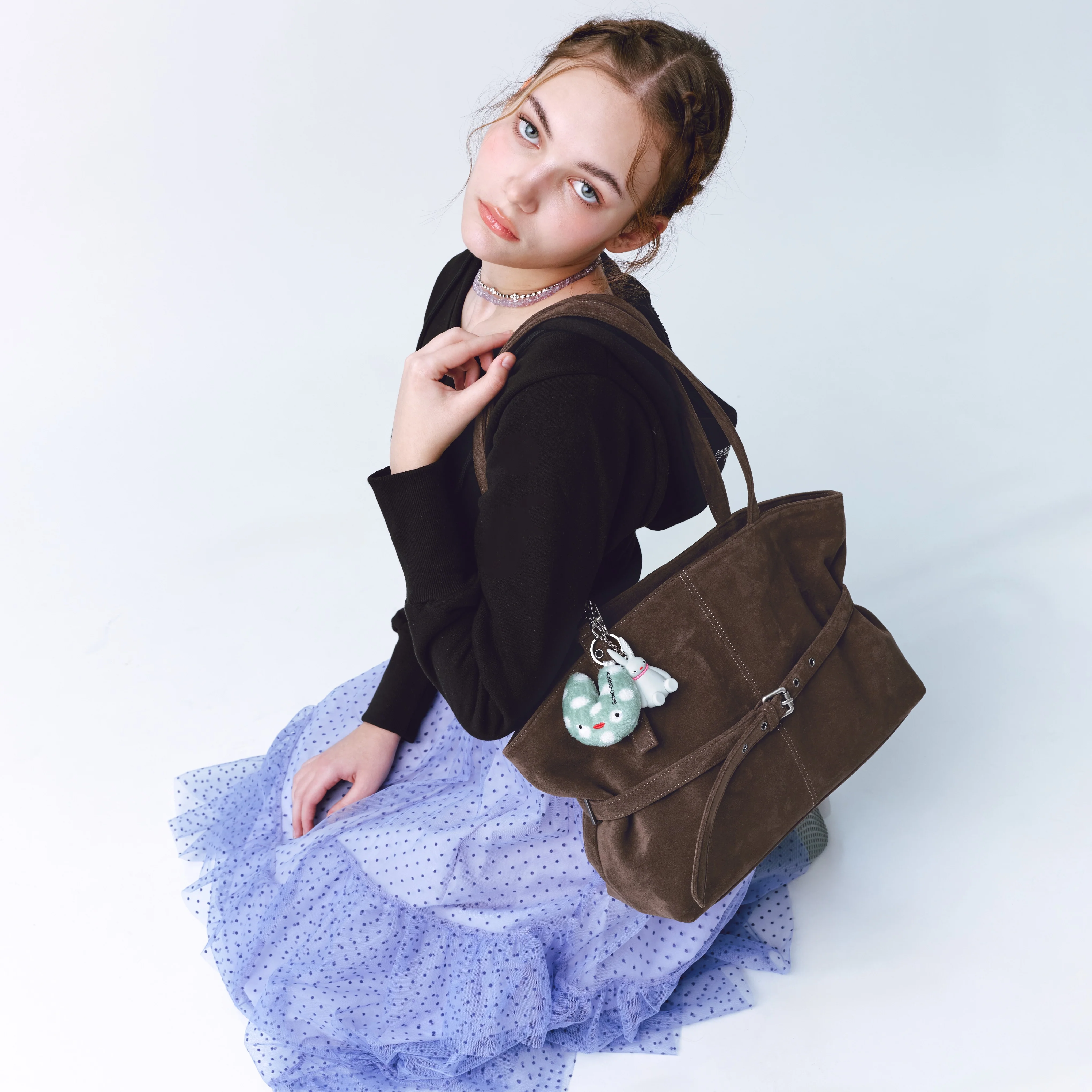 le belt bag L suede khaki gray - Image 6