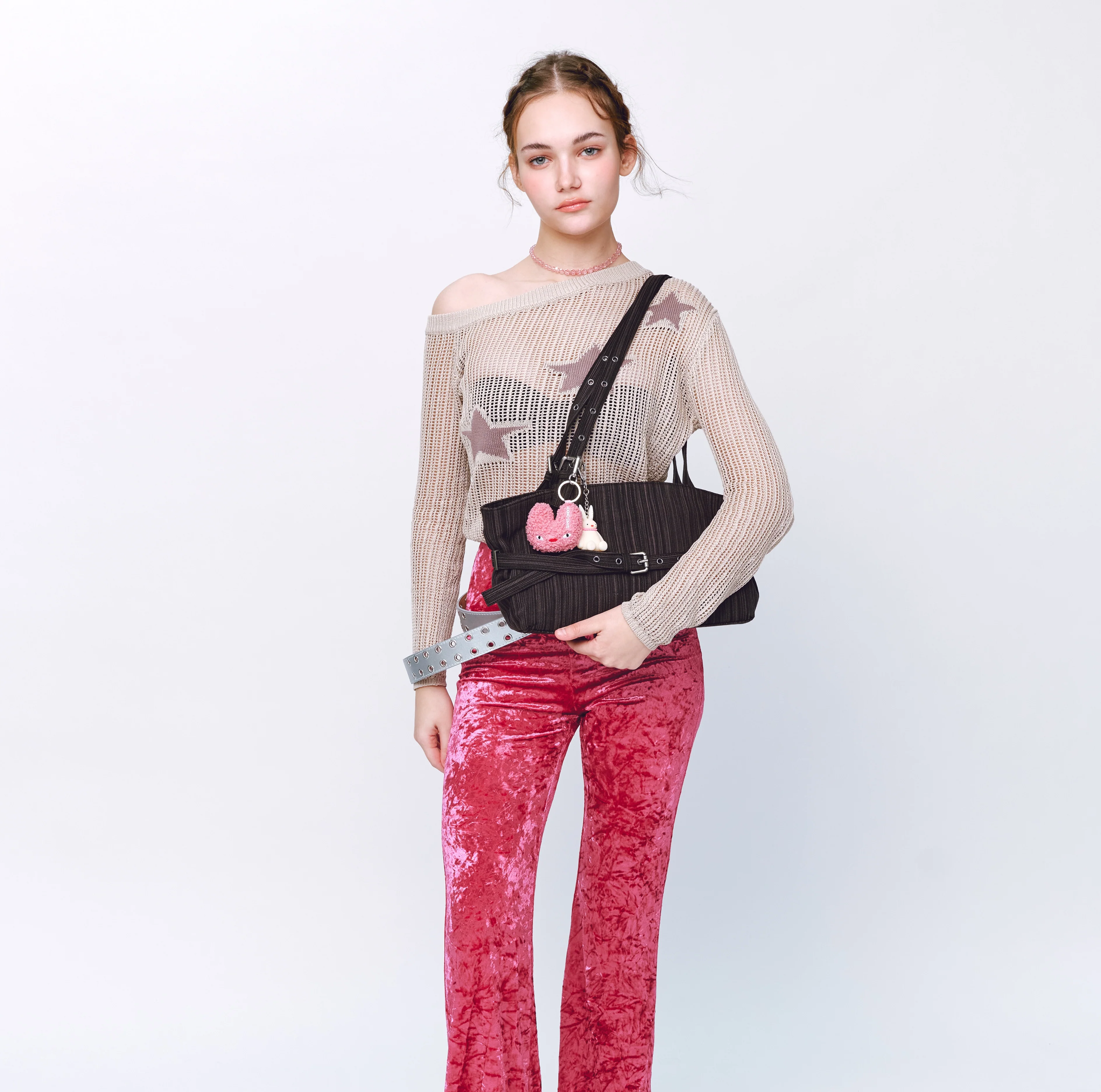 le belt bag M stripe black - Image 5