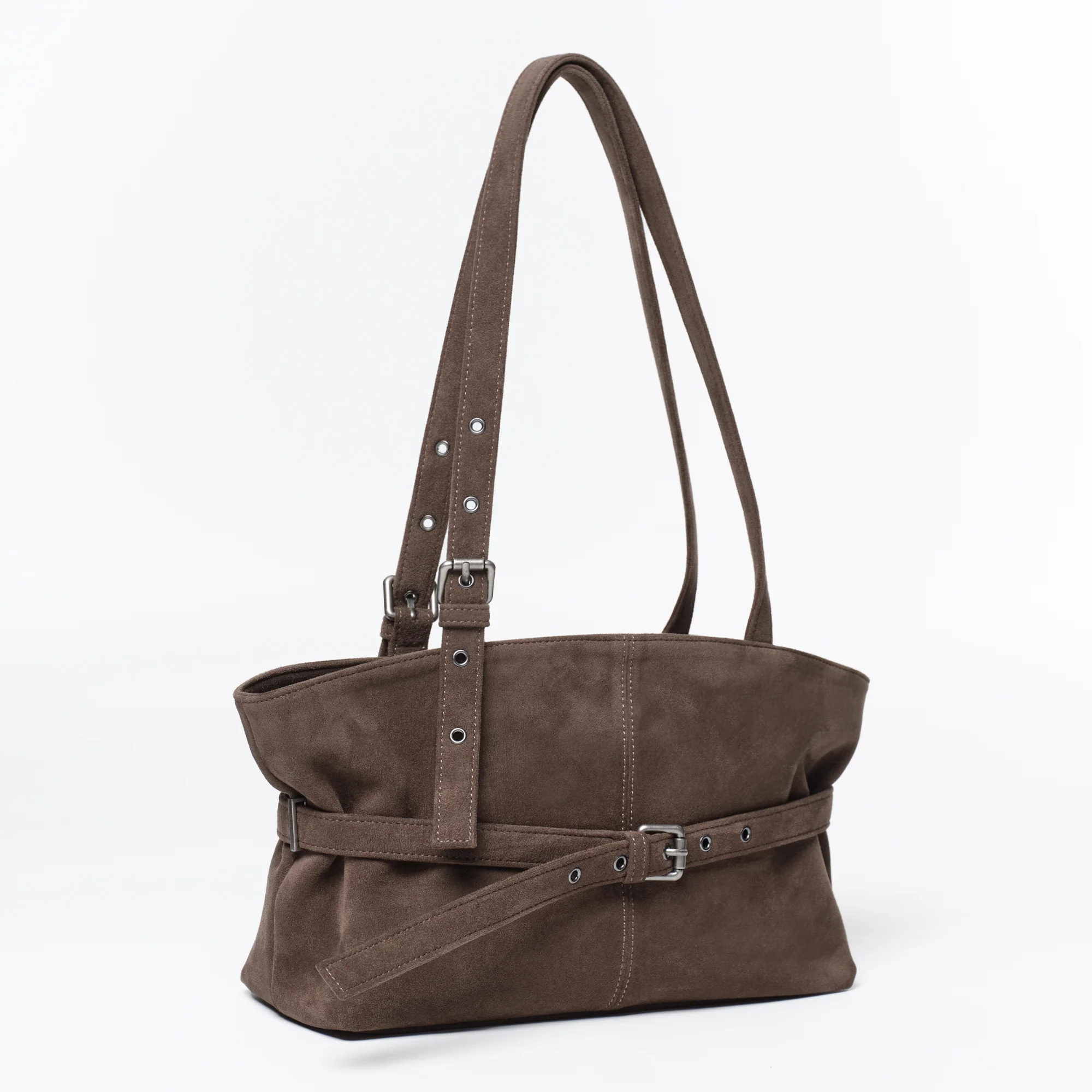 le belt bag M suede khaki gray - Image 2