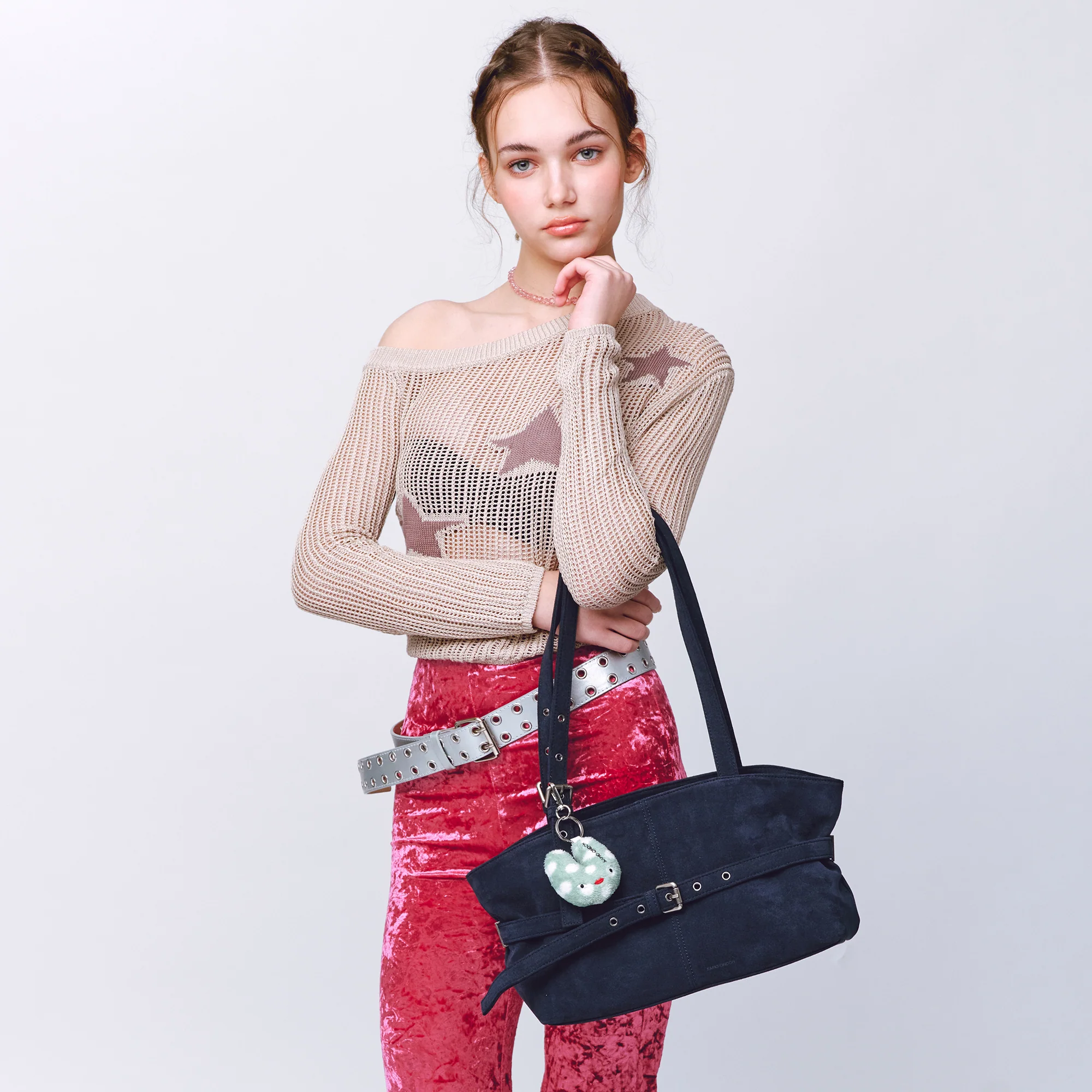 le belt bag M suede navy - Image 5