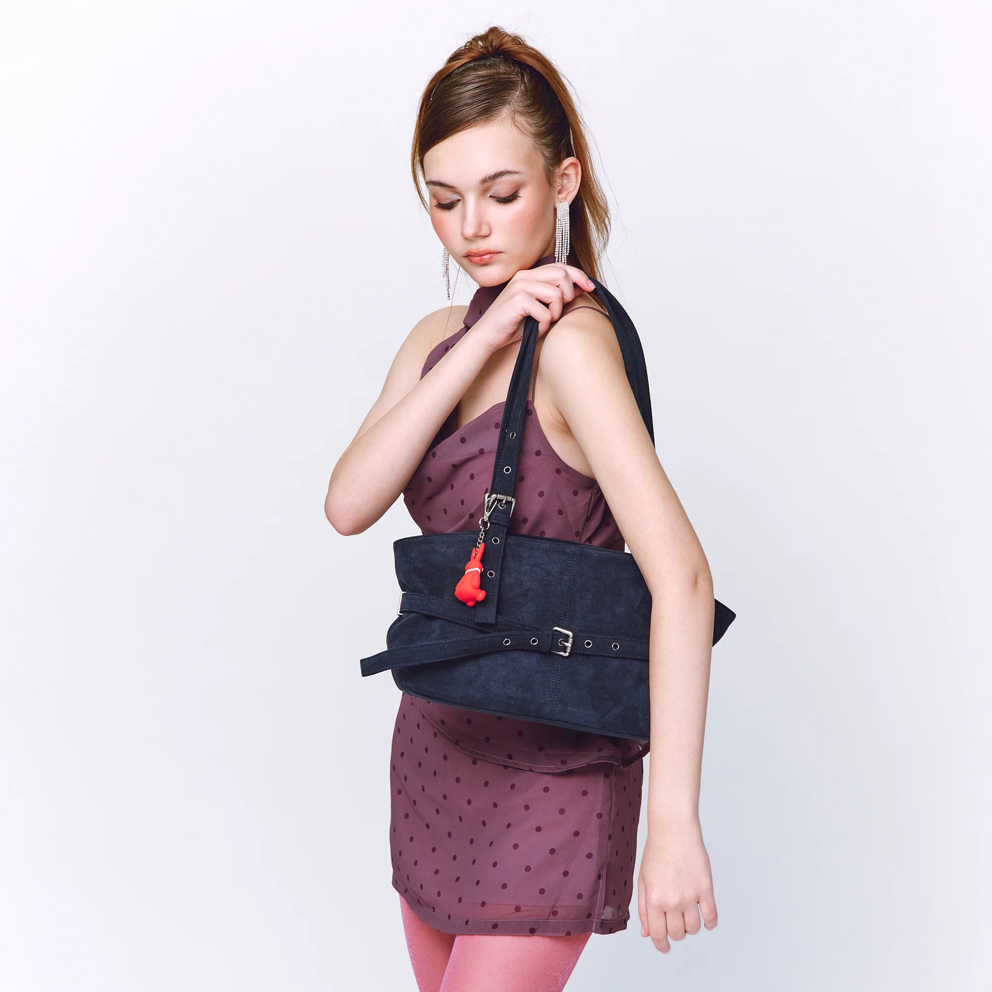 le belt bag M suede navy - Image 7