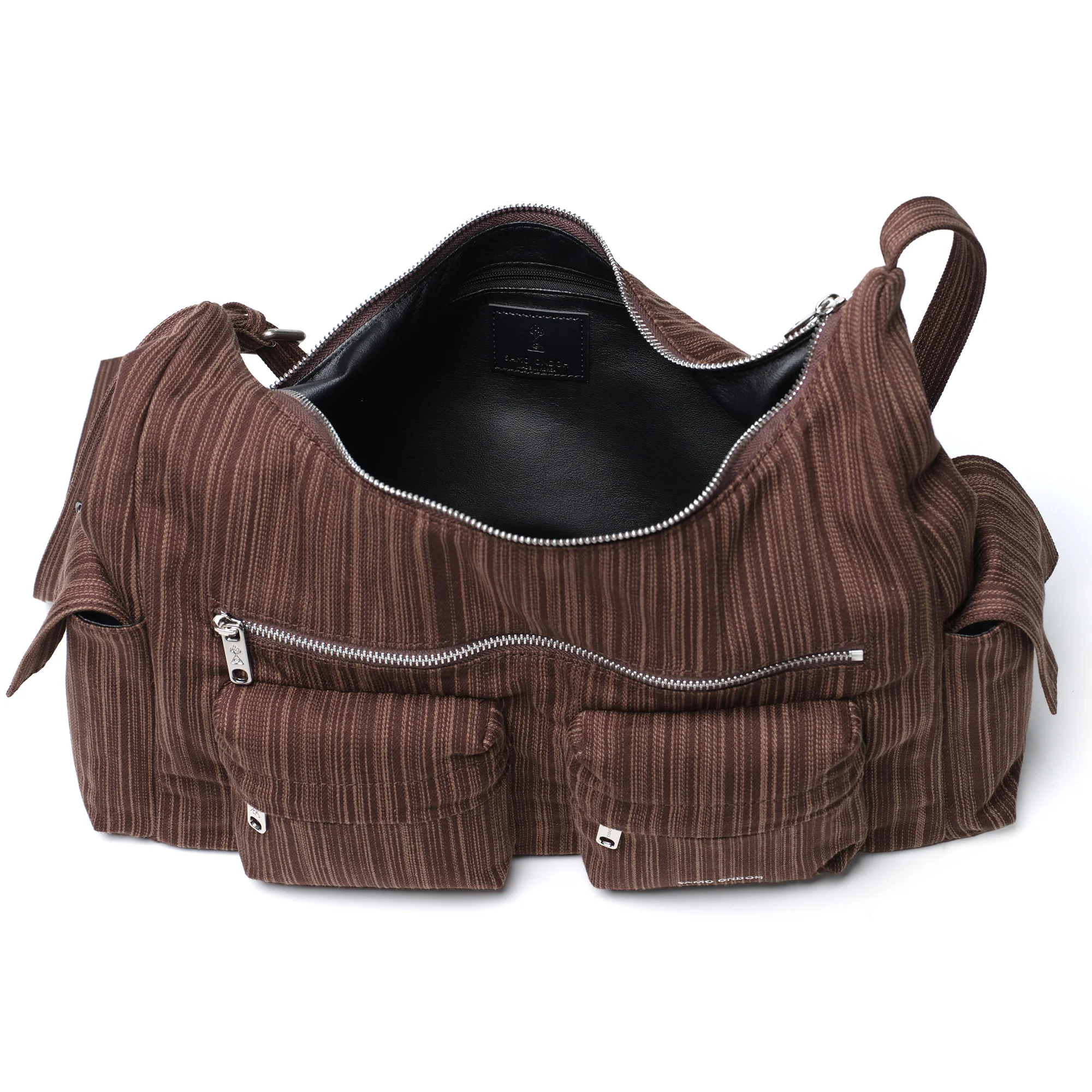 pocket mug bag L stripe brown - Image 4