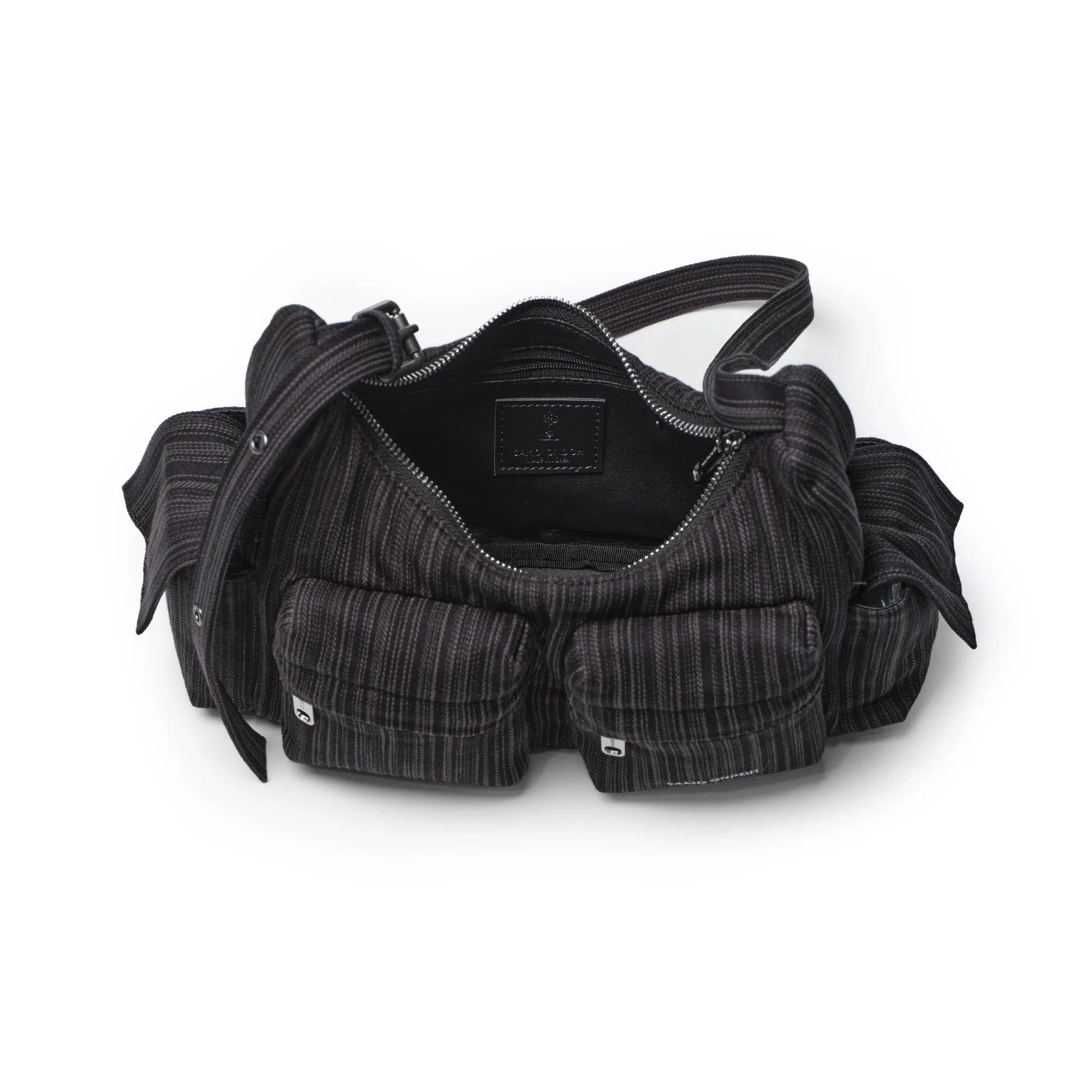 pocket mug bag M stripe black - Image 4