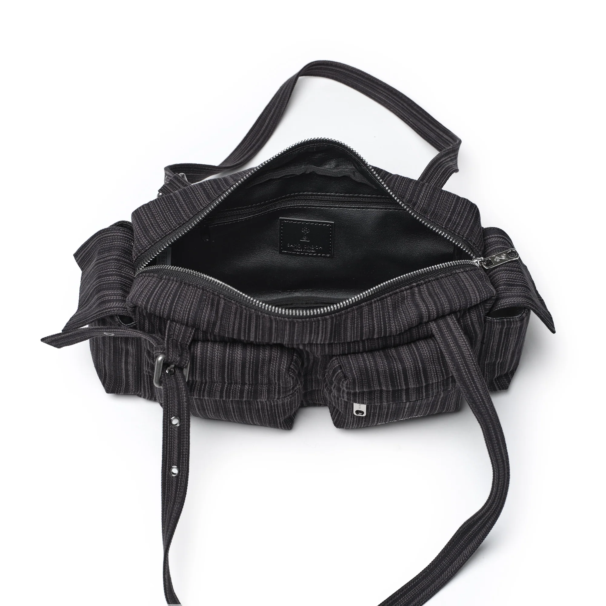 pocket utility bag M stripe black - Image 4