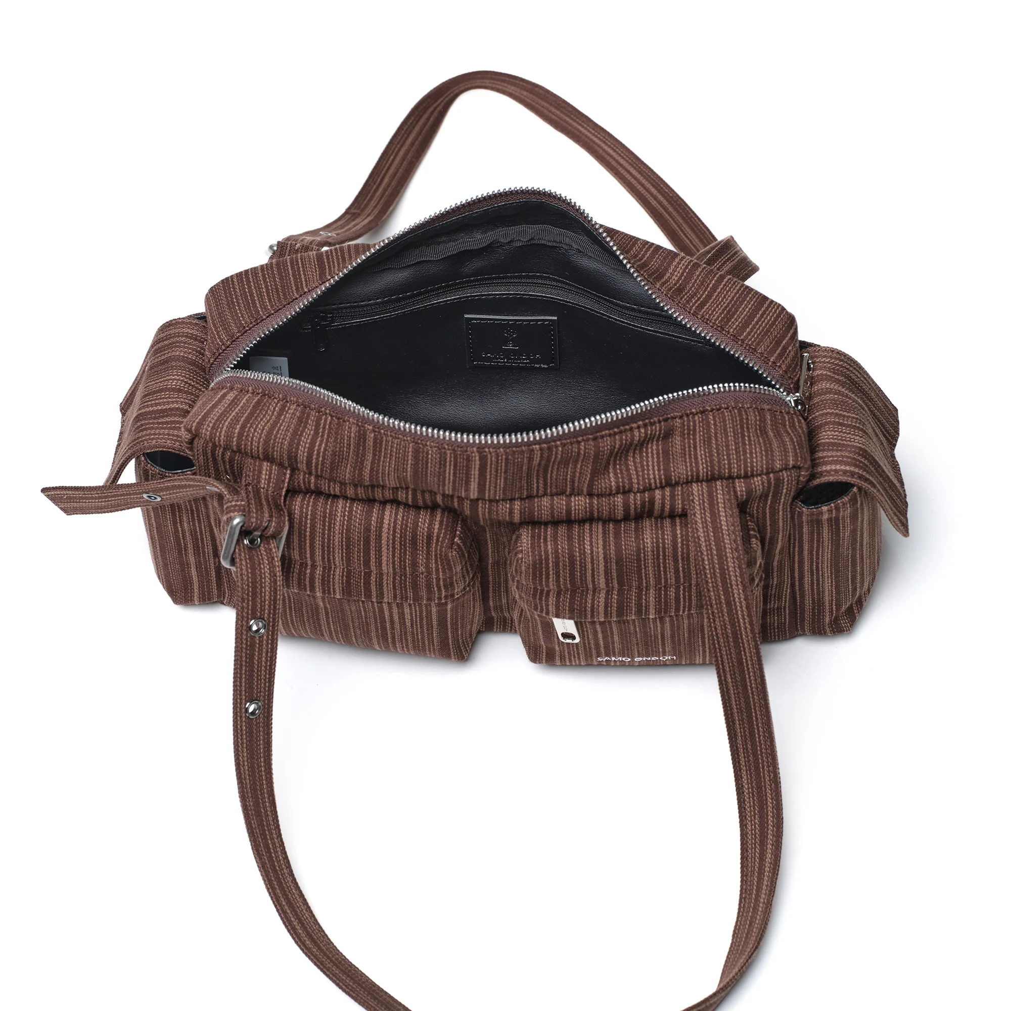 pocket utility bag M stripe brown - Image 4