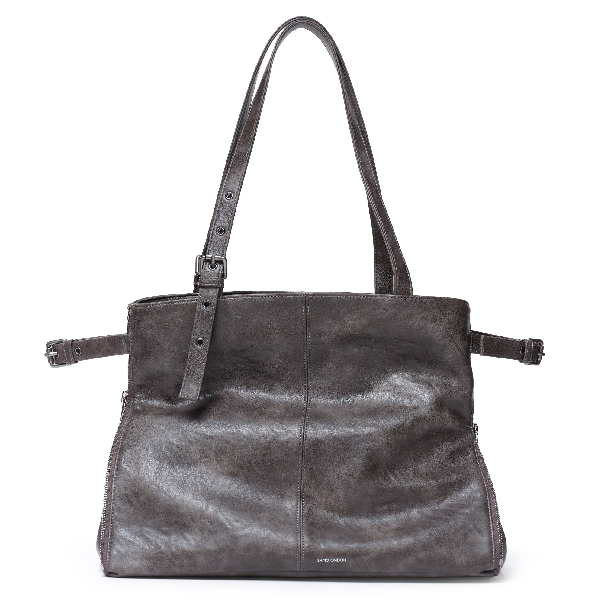 zipper shopper bag L baked gray - Image 4