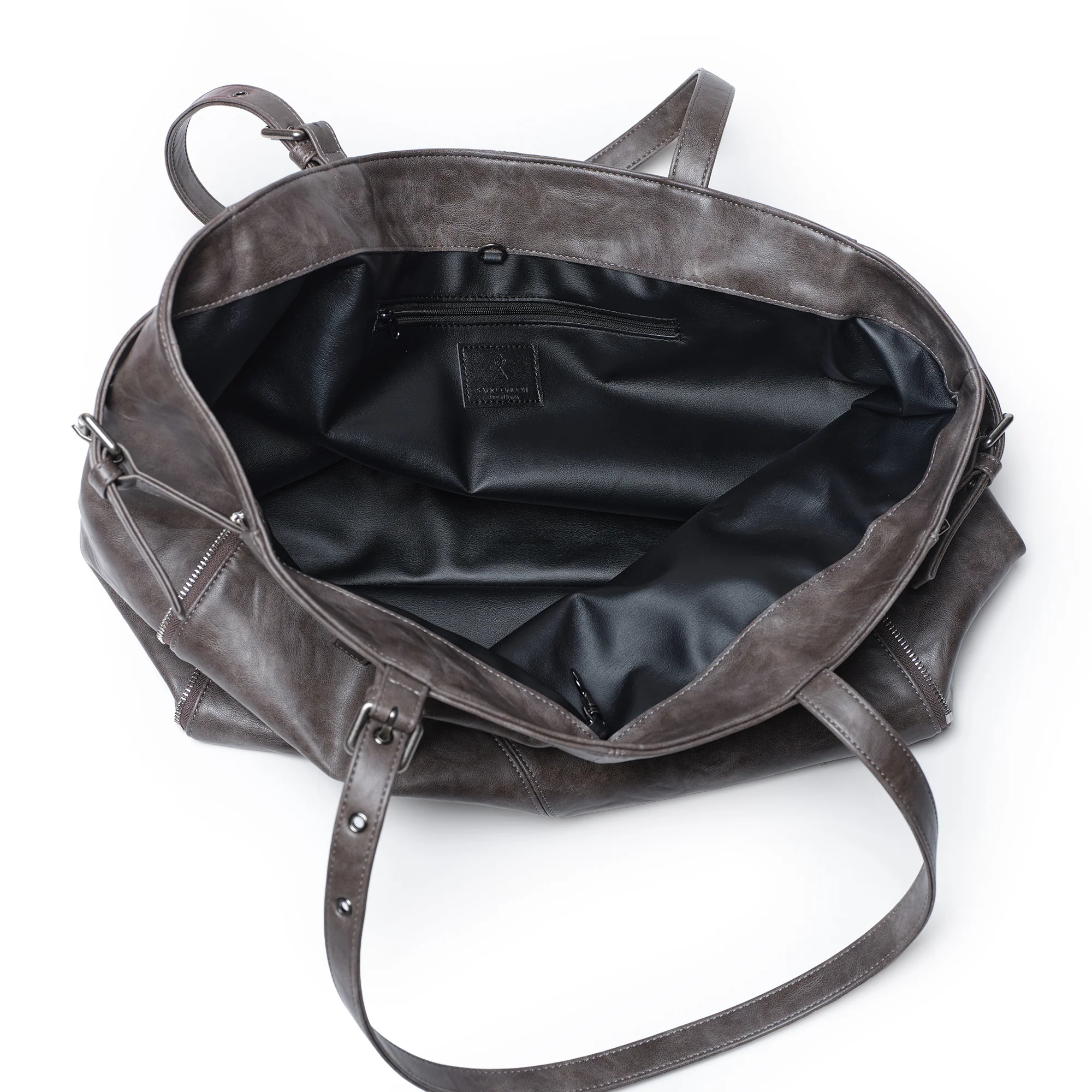 zipper shopper bag L baked gray - Image 5