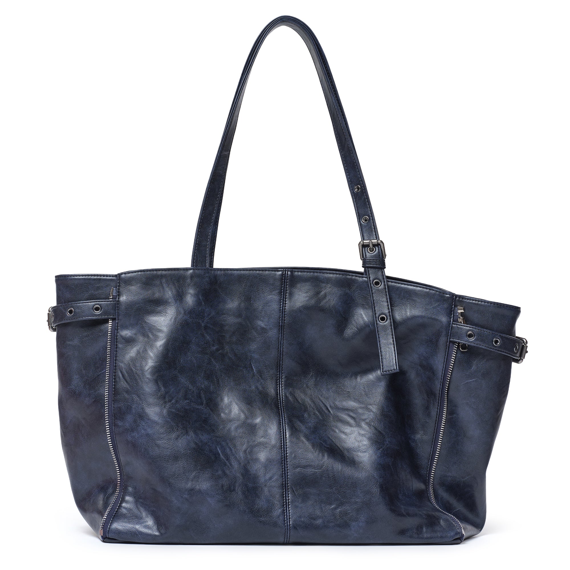 zipper shopper bag L baked navy - Image 4