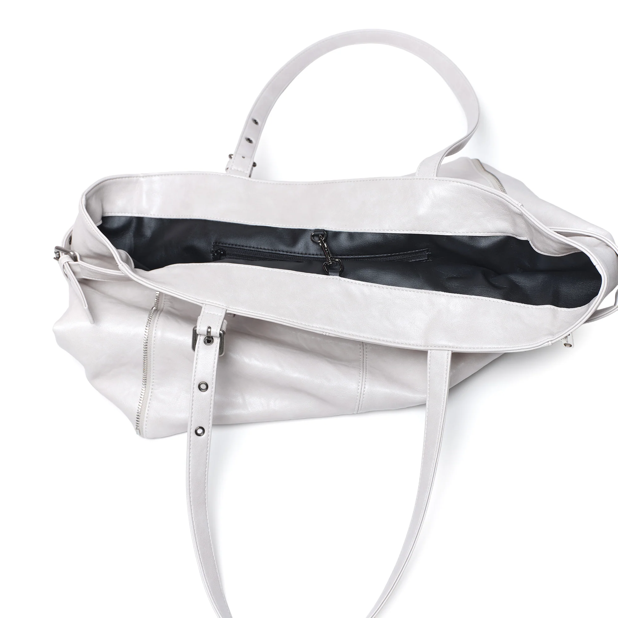 zipper shopper bag L baked powder - Image 5