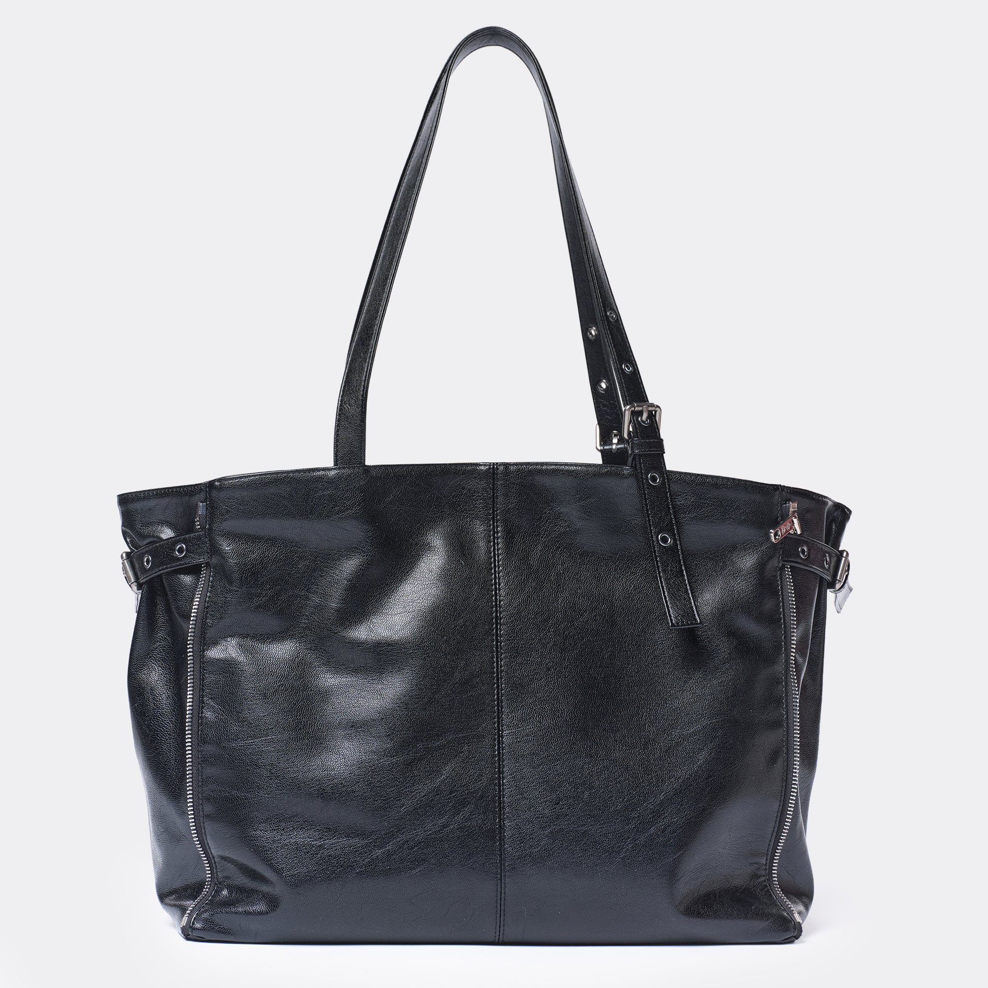 zipper shopper bag L goat black - Image 3