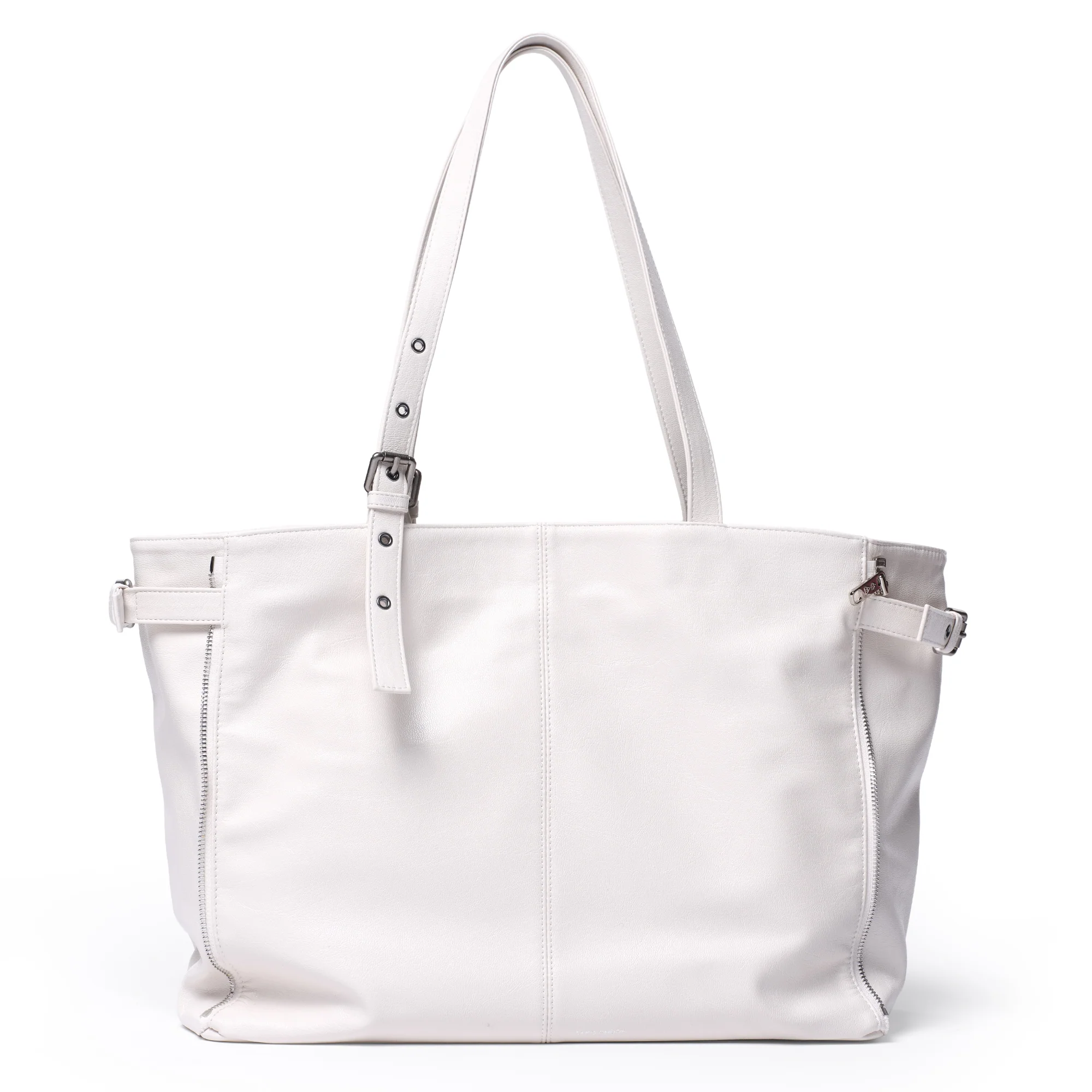 zipper shopper bag L goat cream