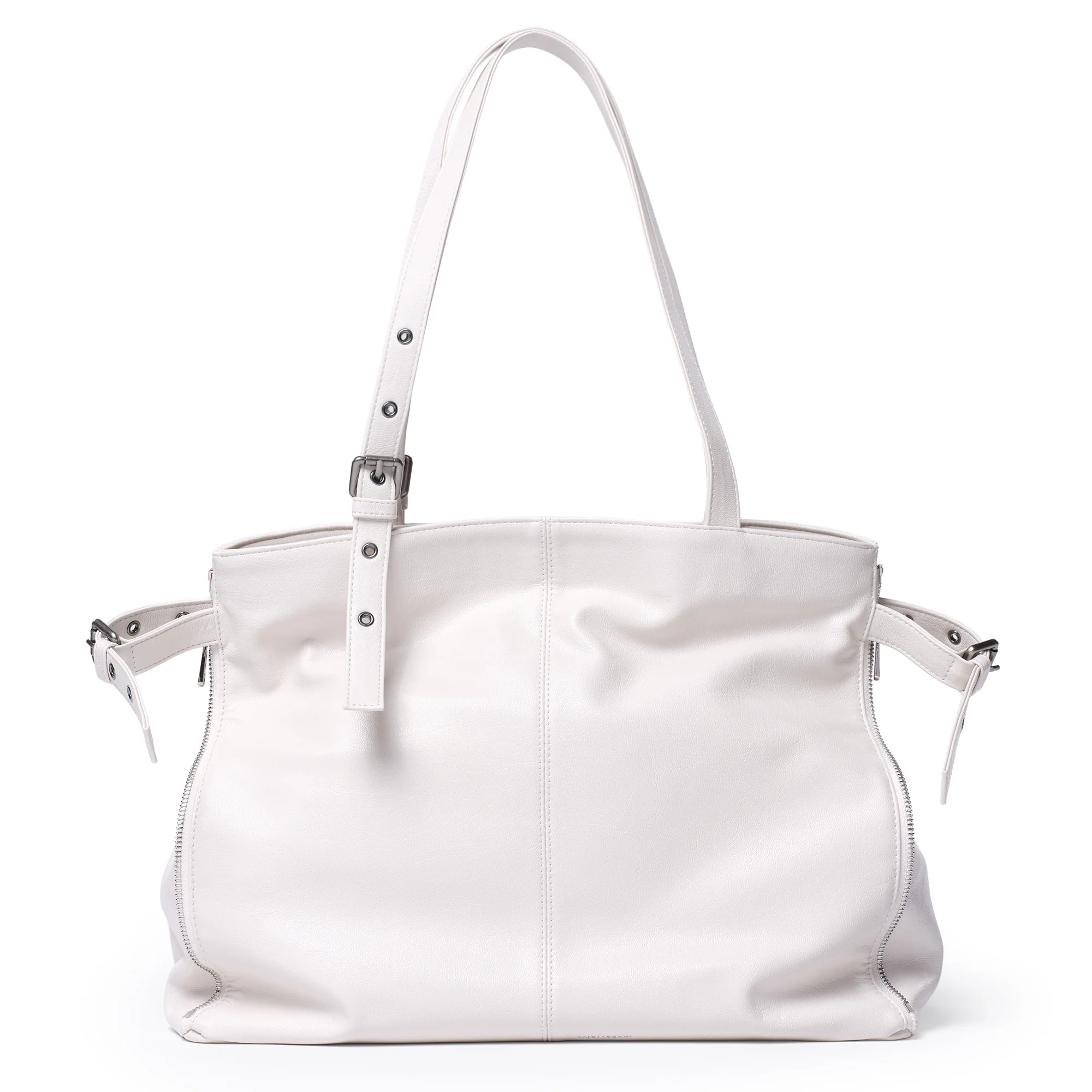 zipper shopper bag L goat cream - Image 2
