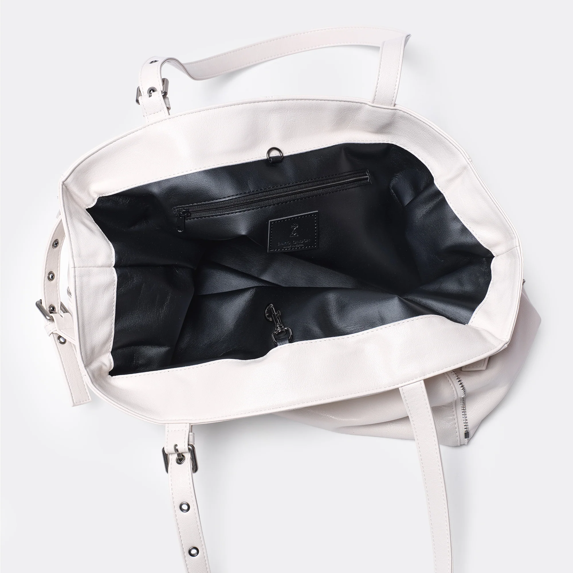 zipper shopper bag L goat cream - Image 5