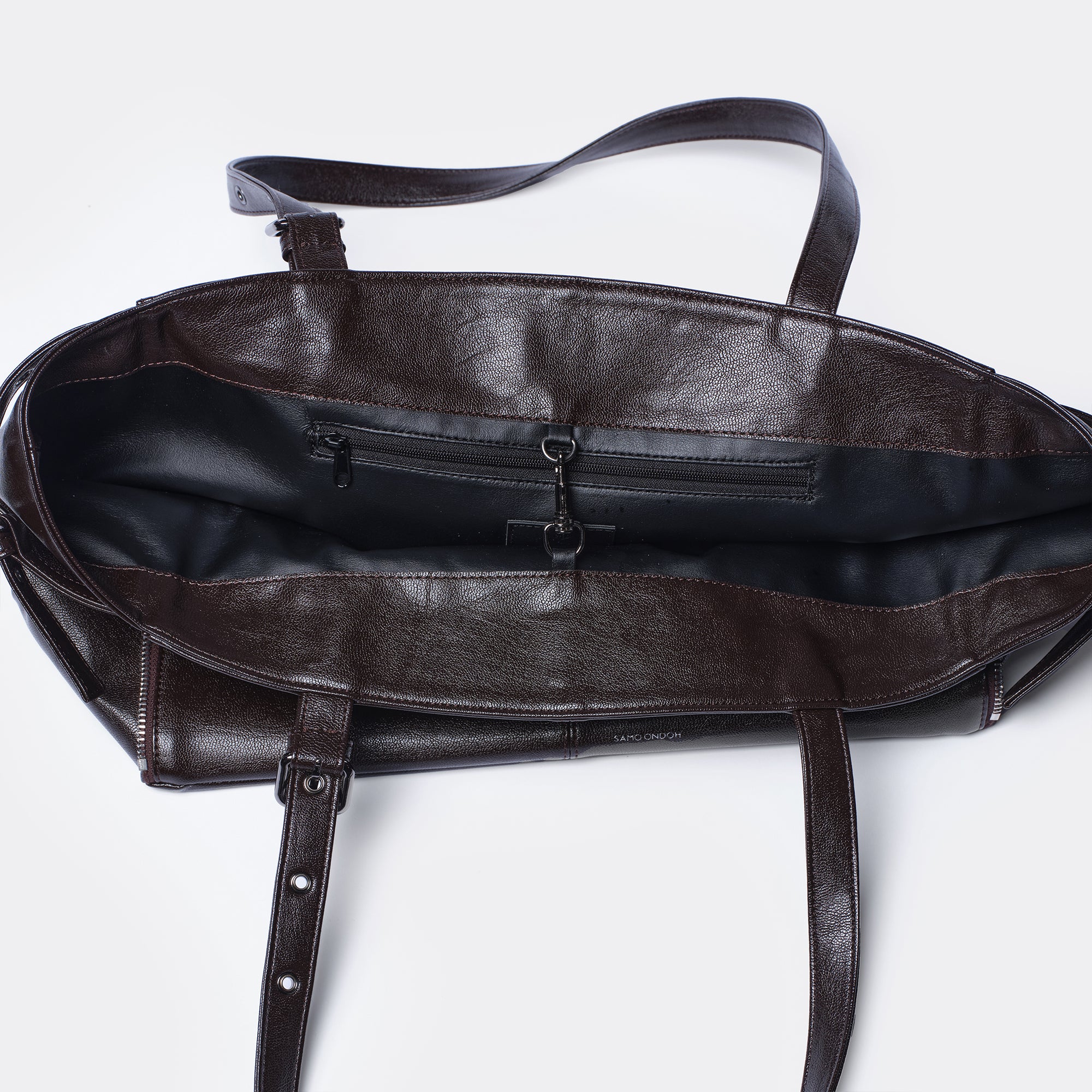 zipper shopper bag M goat chocolate - Image 6