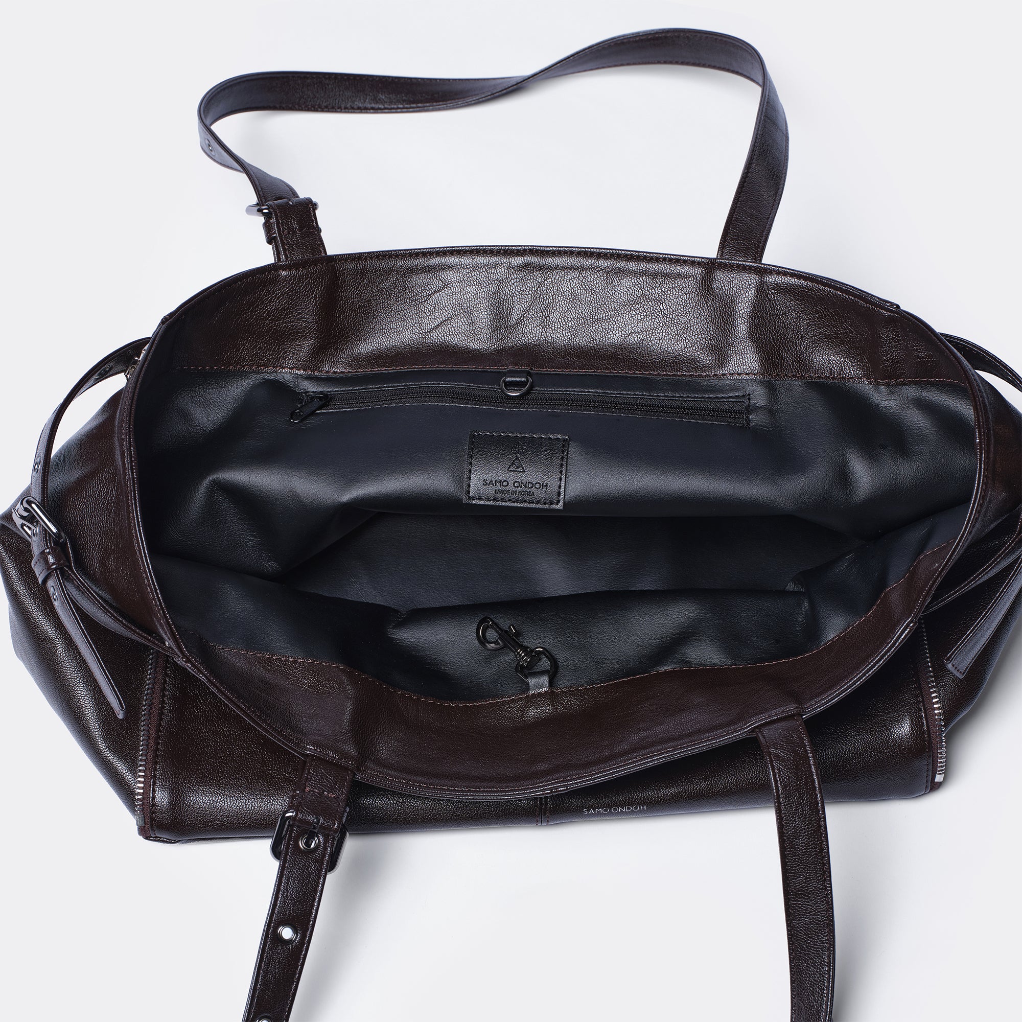 zipper shopper bag M goat chocolate - Image 7