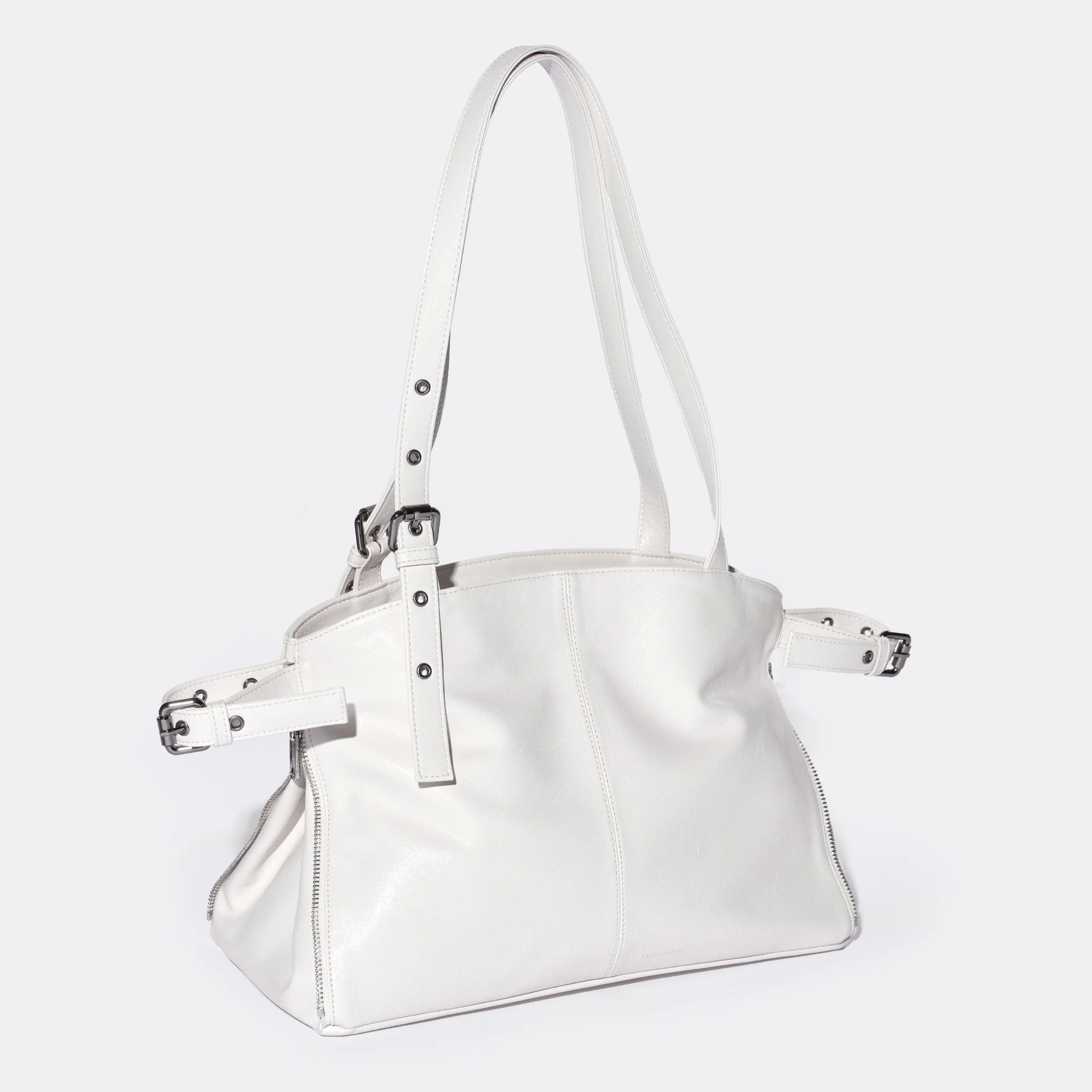 zipper shopper bag M goat cream - Image 4
