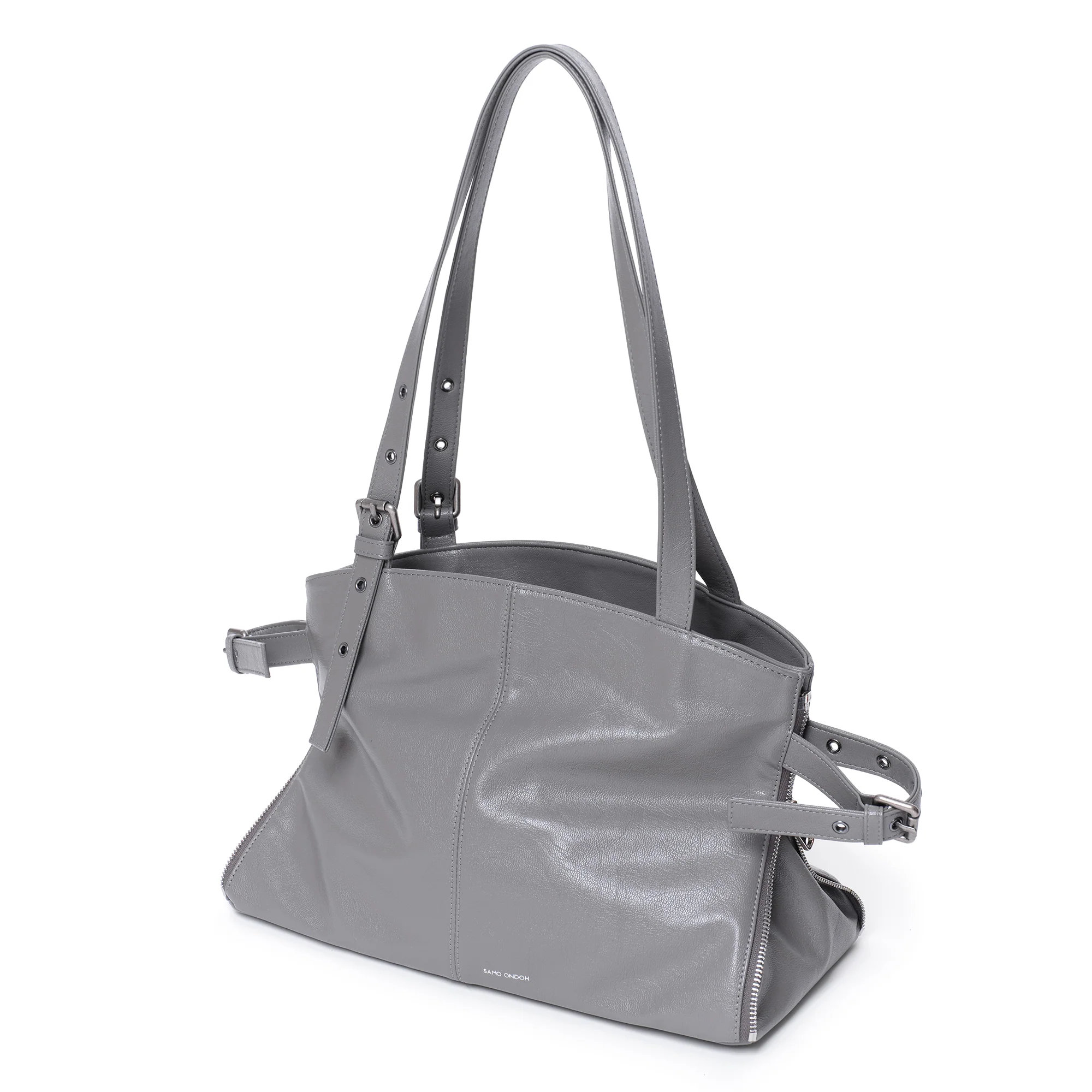 zipper shopper bag M goat gray - Image 2