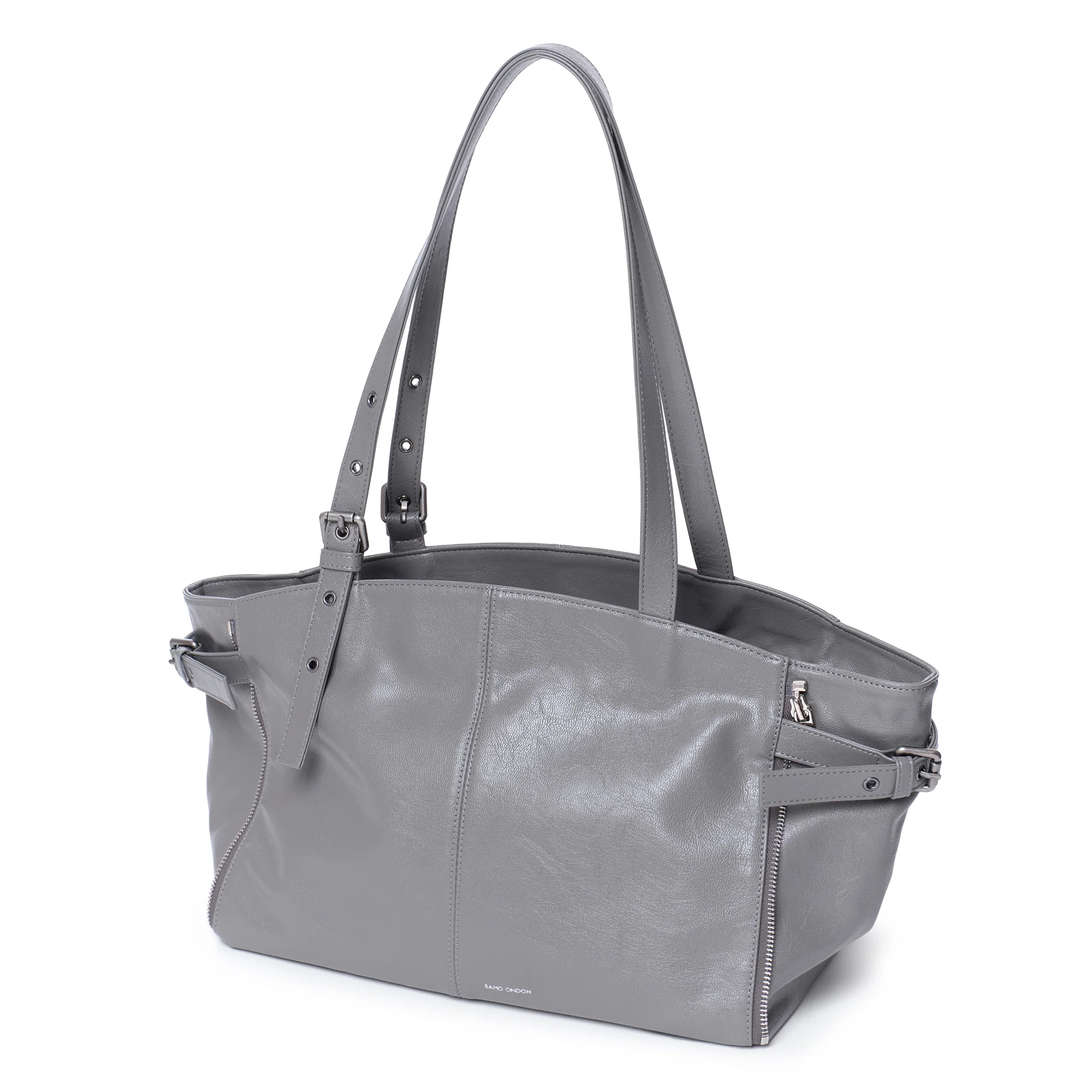 zipper shopper bag M goat gray - Image 4